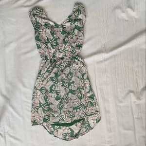 Fun green and white dress with cut-out back